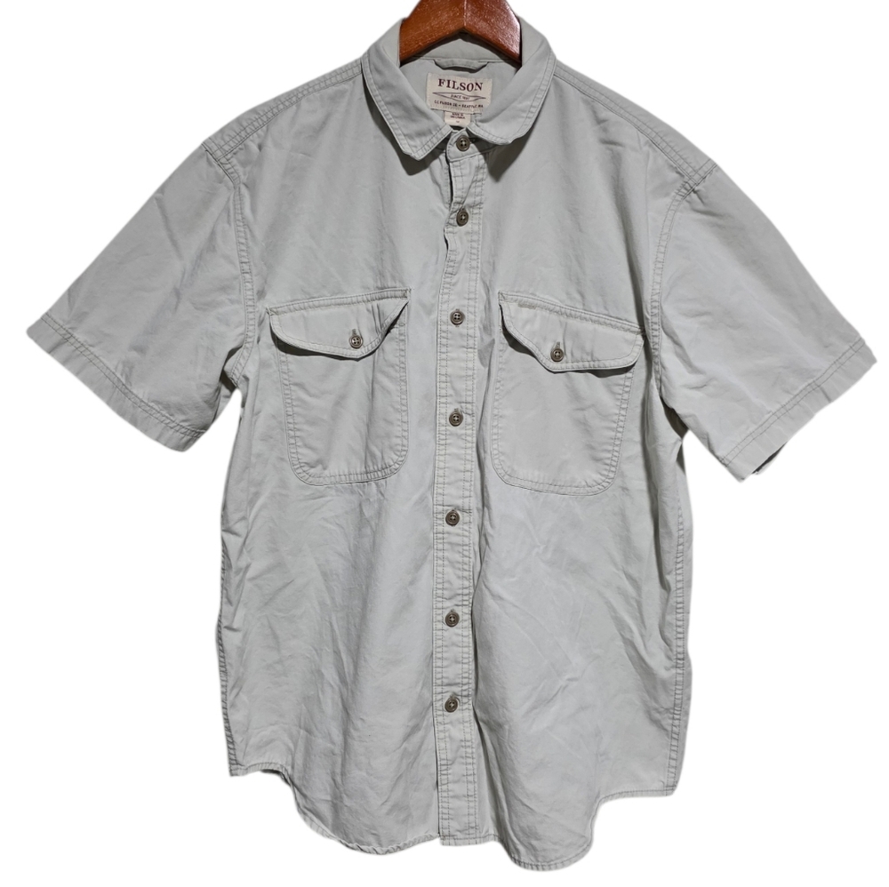 Filson Short Sleeve Field Shirt in Gray Sky Size Medium